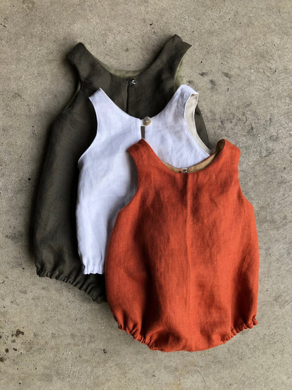 Leo Reversible Unisex Romper (newborn - 36mo) PDF Sewing Pattern - Atelier Mimito - Simplifi Fabric