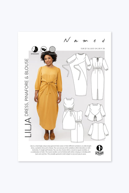 Lilja Dress, Pinafore & Blouse - PDF Pattern - Named Clothing - Simplifi Fabric