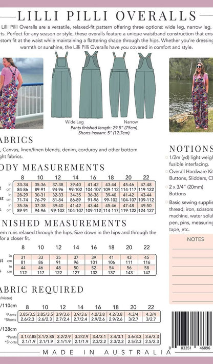 Lilli Pill Overalls - Paper Pattern - Sew to Grow - Simplifi Fabric