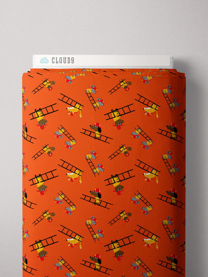 Little Ladders - Fire! Fire! Fire! - Loo McNulty - Cloud 9 Fabrics - Poplin - Simplifi Fabric