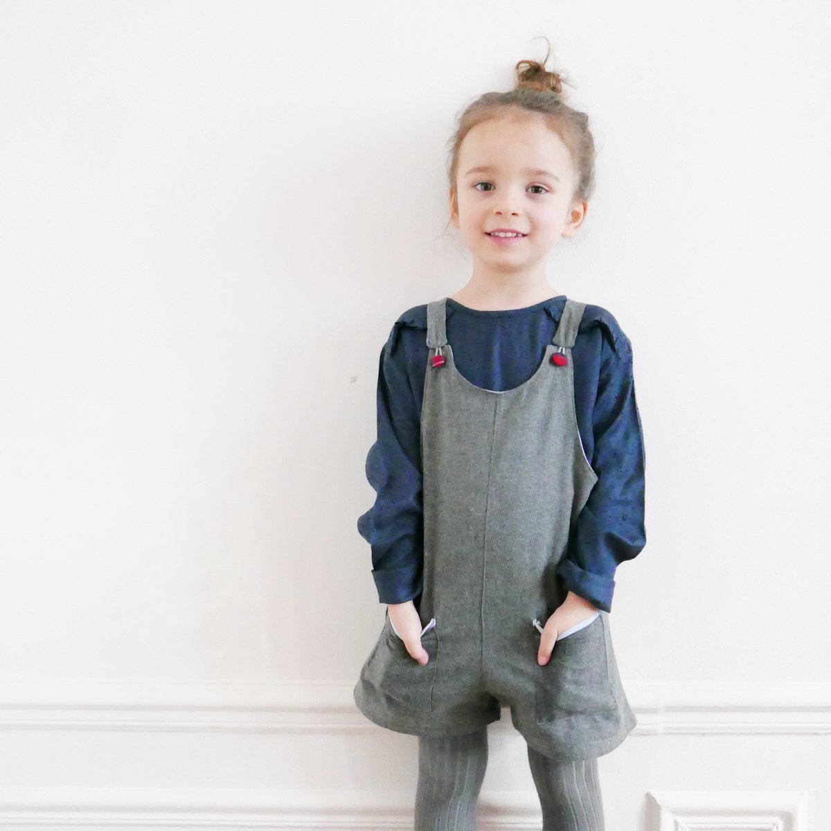 London Overalls or Dress Sewing Pattern - Baby 6M/4Y - Ikatee - Simplifi Fabric