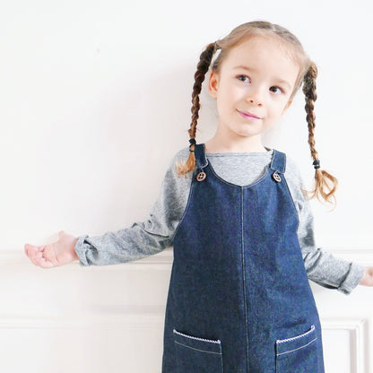 London Overalls or Dress Sewing Pattern - Baby 6M/4Y - Ikatee - Simplifi Fabric