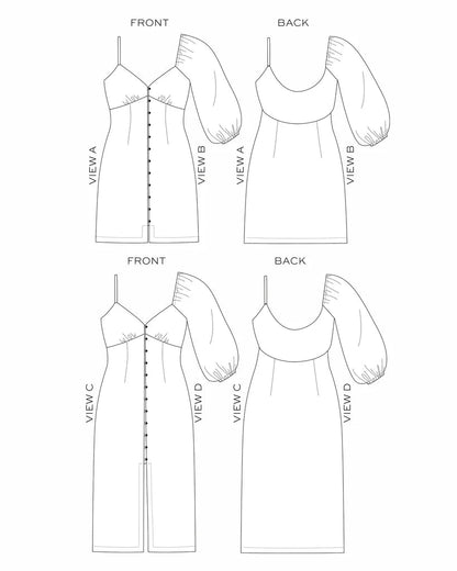 Lora Dress Sewing Pattern - True Bias - Simplifi Fabric