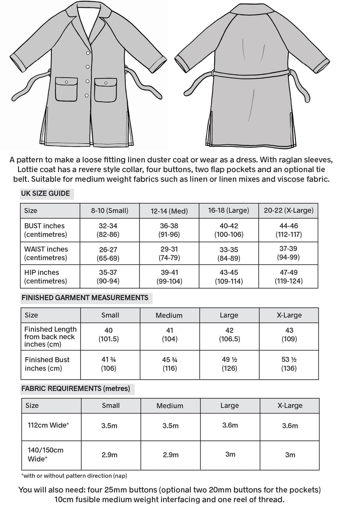 Lottie Duster Coat Pattern - SewGirl UK - Simplifi Fabric