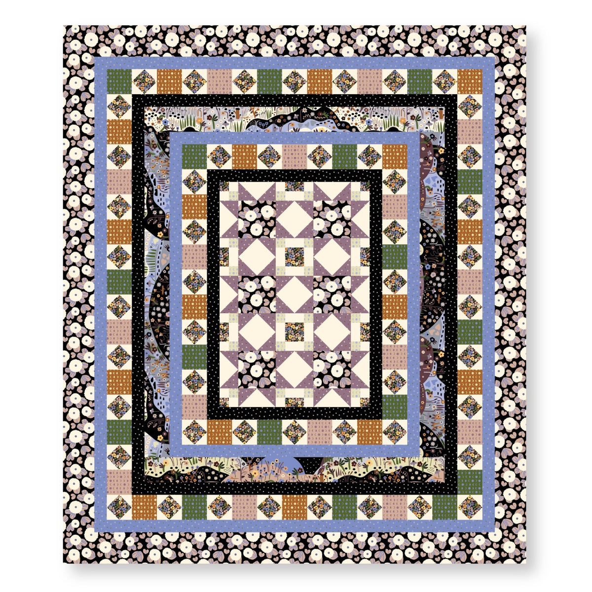 Lunar - Brown - Firefly Moon - Leah Duncan - Cloud 9 Fabrics - Poplin - Simplifi Fabric