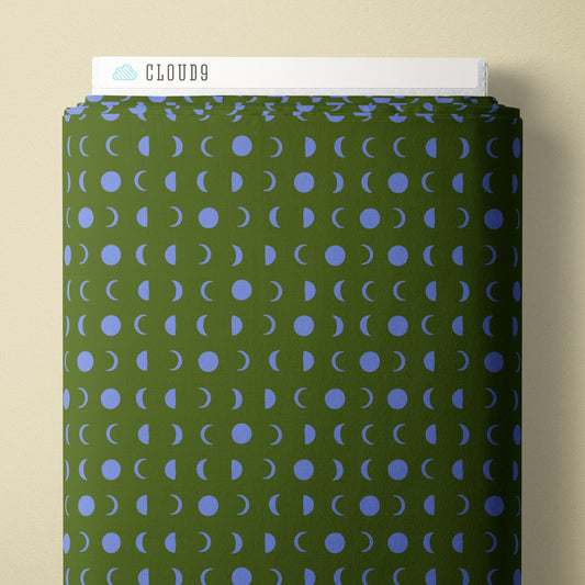Lunar - Green - Firefly Moon - Leah Duncan - Cloud 9 Fabrics - Poplin - Simplifi Fabric