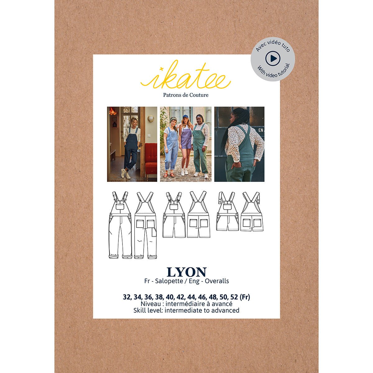 LYON Overalls - Women 34/52 Paper Sewing Pattern - Ikatee - Simplifi Fabric