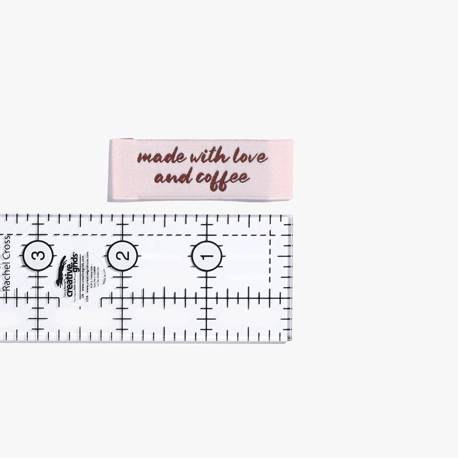 "MADE WITH LOVE AND COFFEE" Woven Label Pack - Kylie And The Machine - Simplifi Fabric