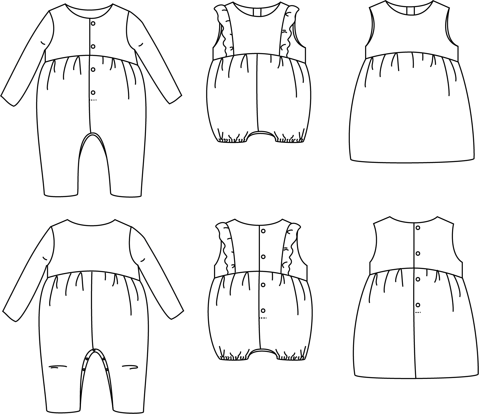 Madrid Jumpsuit/Playsuit Sewing Pattern - Baby 6M/4Y - Ikatee - Simplifi Fabric