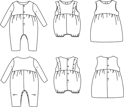 Madrid Jumpsuit/Playsuit Sewing Pattern - Baby 6M/4Y - Ikatee - Simplifi Fabric