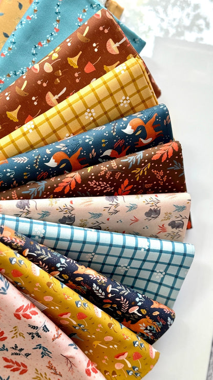 Magic Mushroom - Brown - Woodland Creatures - Dominika Godette - Cloud 9 Fabrics - Poplin - Simplifi Fabric