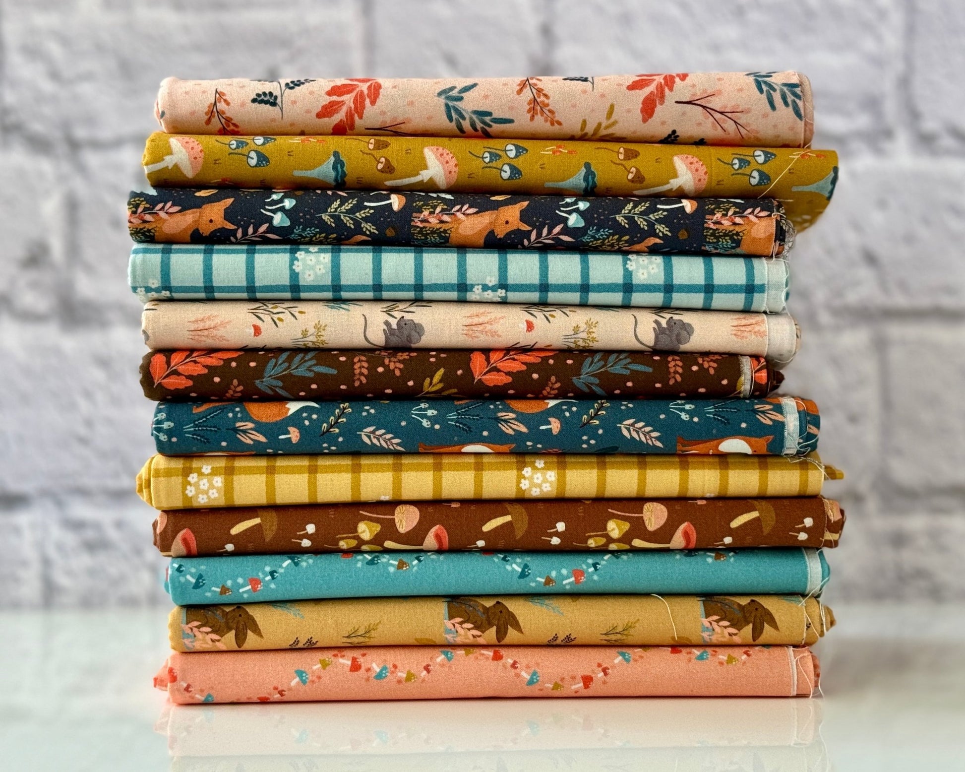 Magic Mushroom - Gold - Woodland Creatures - Dominika Godette - Cloud 9 Fabrics - Poplin - Simplifi Fabric