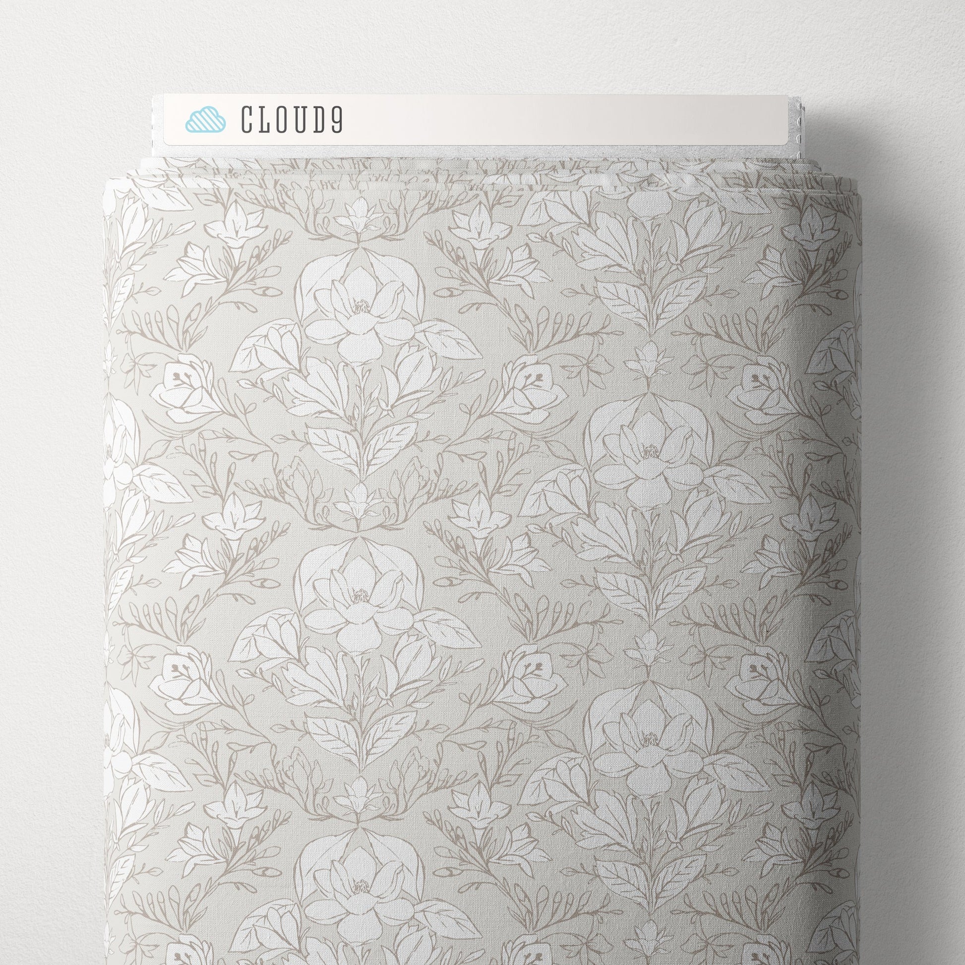 Magnolia Reverie - White/Grey - Gentle Whispers - Trisha Patel - Cloud 9 Fabrics - Poplin - Simplifi Fabric