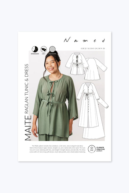 Maite Raglan Tunic & Dress Pattern - Named Clothing - Simplifi Fabric