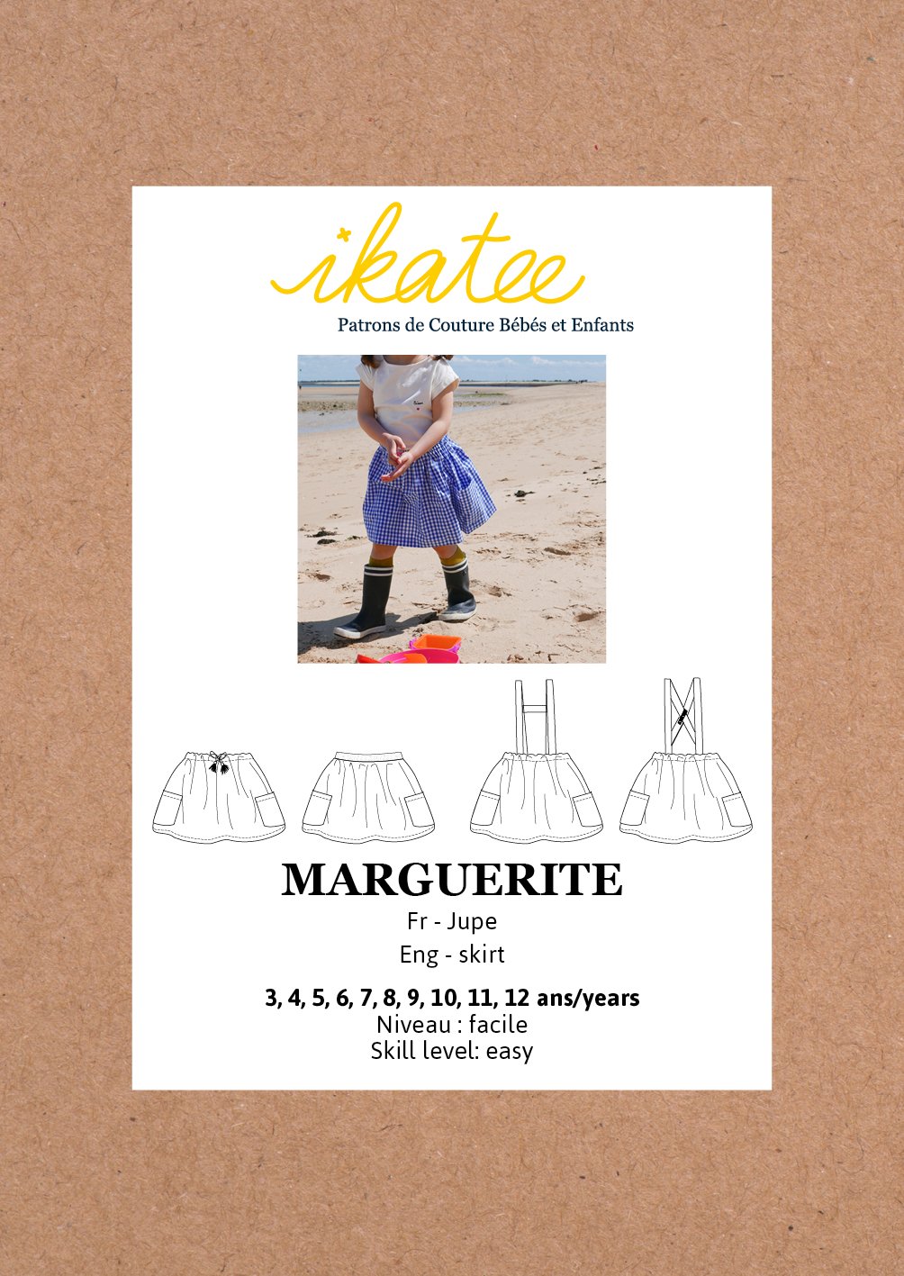 Marguerite Skirt Sewing Pattern - Girl 3/12Y - Ikatee - Simplifi Fabric