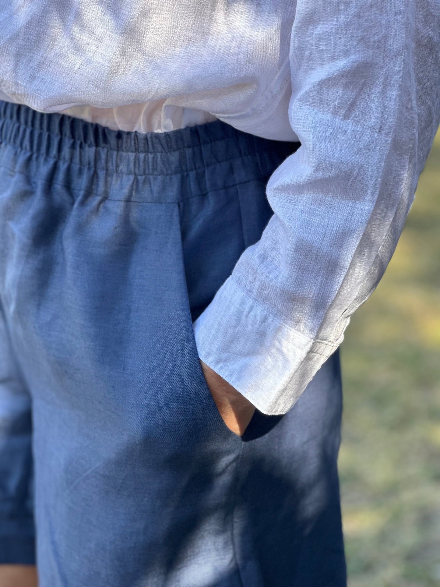 Marlo Womens High Waisted Everyday Shorts PDF Sewing Pattern - Atelier Mimito - Simplifi Fabric