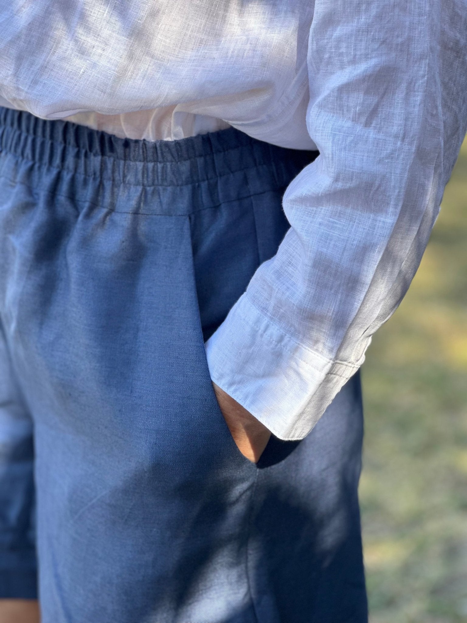 Marlo Womens High Waisted Everyday Shorts PDF Sewing Pattern - Atelier Mimito - Simplifi Fabric