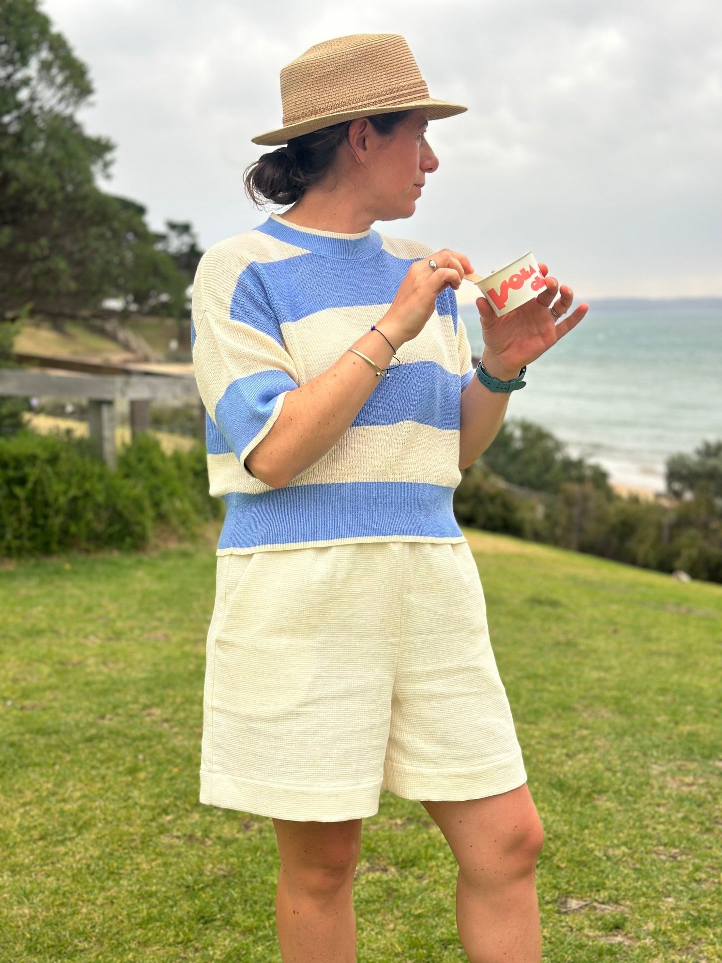 Marlo Womens High Waisted Everyday Shorts PDF Sewing Pattern - Atelier Mimito - Simplifi Fabric