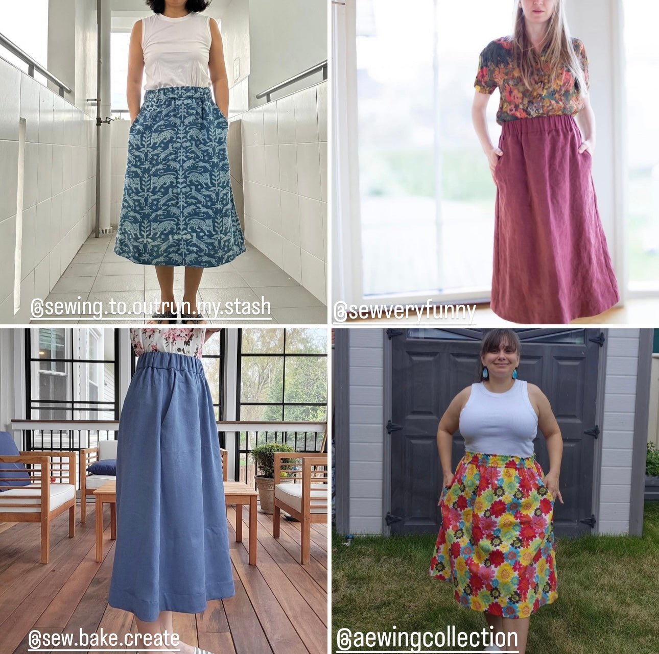 Marlo Womens High Waisted Everyday Skirt PDF Sewing Pattern - Atelier Mimito - Simplifi Fabric