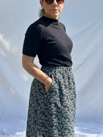 Marlo Womens High Waisted Everyday Skirt PDF Sewing Pattern - Atelier Mimito - Simplifi Fabric