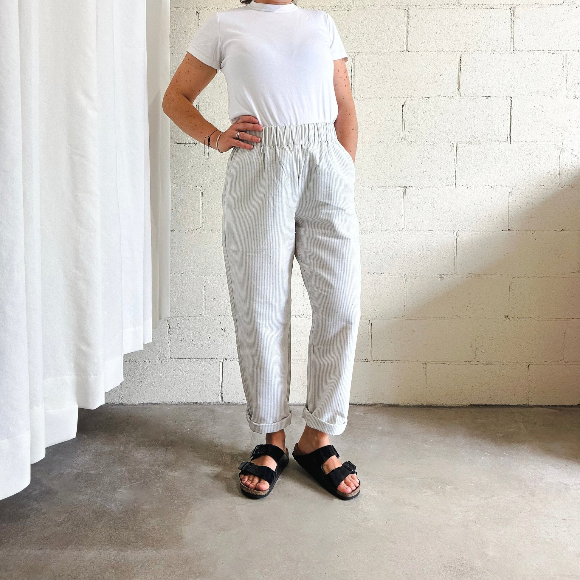 Marlo Womens High Waisted Everyday Trousers PDF Sewing Pattern - Atelier Mimito - Simplifi Fabric