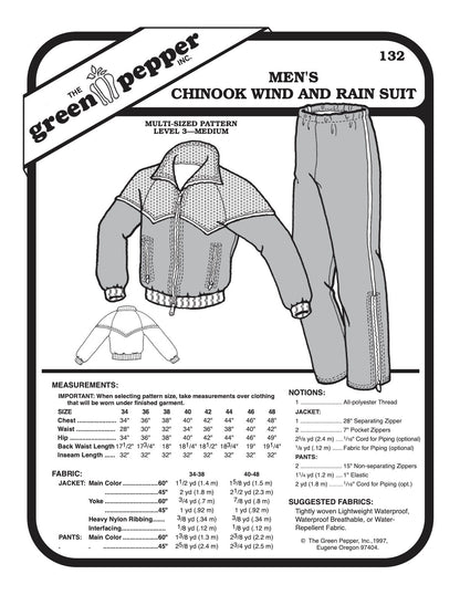 Men’s Chinook Wind & Rain Suit Pattern - 132 - The Green Pepper Patterns - Simplifi Fabric