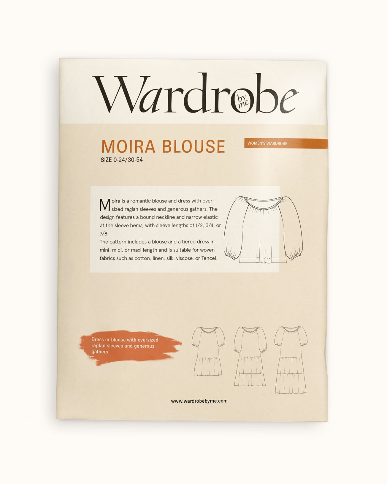 Moira Blouse Womens Paper Pattern - Wardrobe by Me - Simplifi Fabric