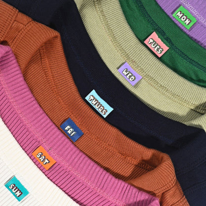 "MON 2 SUN" Woven Label Pack - Kylie And The Machine - Simplifi Fabric