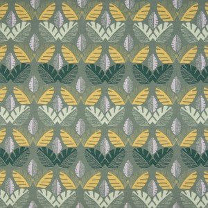 Monstera Leaves - Organic Cotton Stretch Jersey - European Import - Dusty Green - Simplifi Fabric