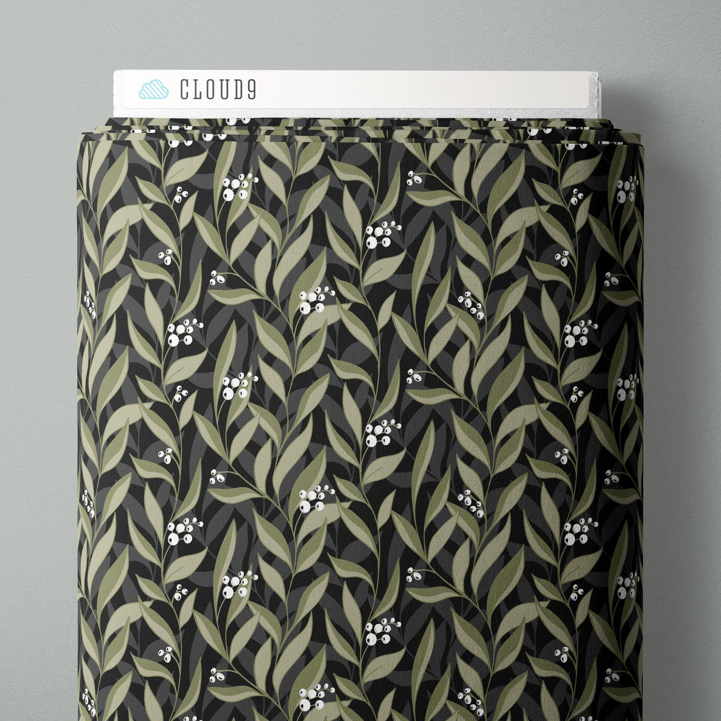 Nightvine - Ebony/Moss - Twilight Reverie - Lisee Ree Designs - Cloud 9 Fabrics - Poplin - Simplifi Fabric