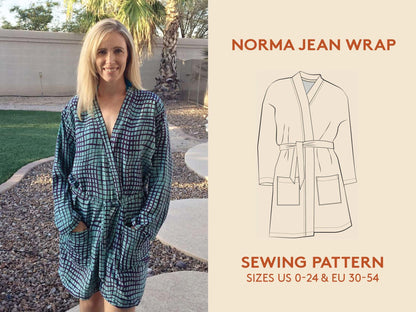 Norma Jean Wrap Womens Paper Pattern - Wardrobe by Me - Simplifi Fabric