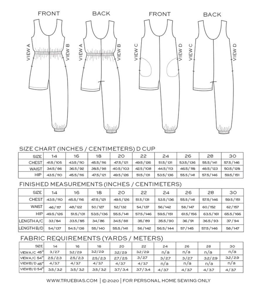 Nova Jumpsuit Sewing Pattern - True Bias - Simplifi Fabric