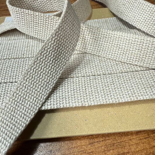 20mm Linen Blend Marble Webbing - Japanese Import - Off-White (sold per meter)