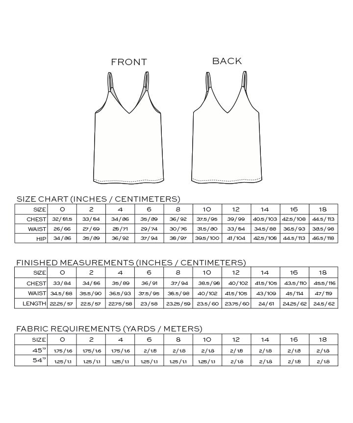 Ogden Cami Sewing Pattern - True Bias - Simplifi Fabric