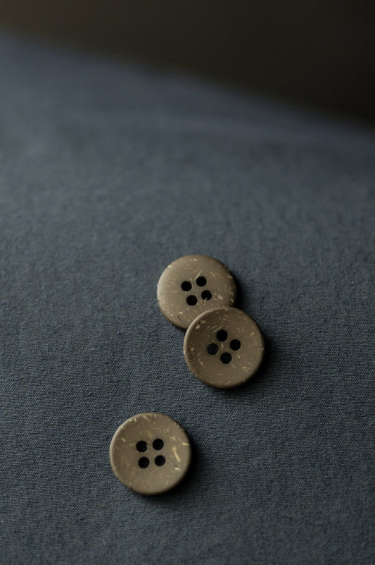 Olive - Speckles Recycled Button - Merchant & Mills - 18mm - Simplifi Fabric