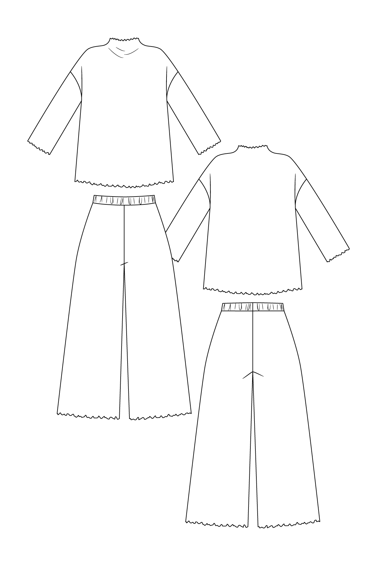 Olo Funnelneck Tee & V - Neck Tee - PDF Pattern - Named Clothing - Simplifi Fabric