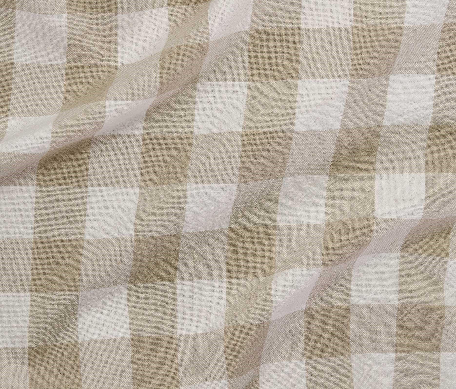 Organic Cotton Checkered - Beige - Simplifi Fabric