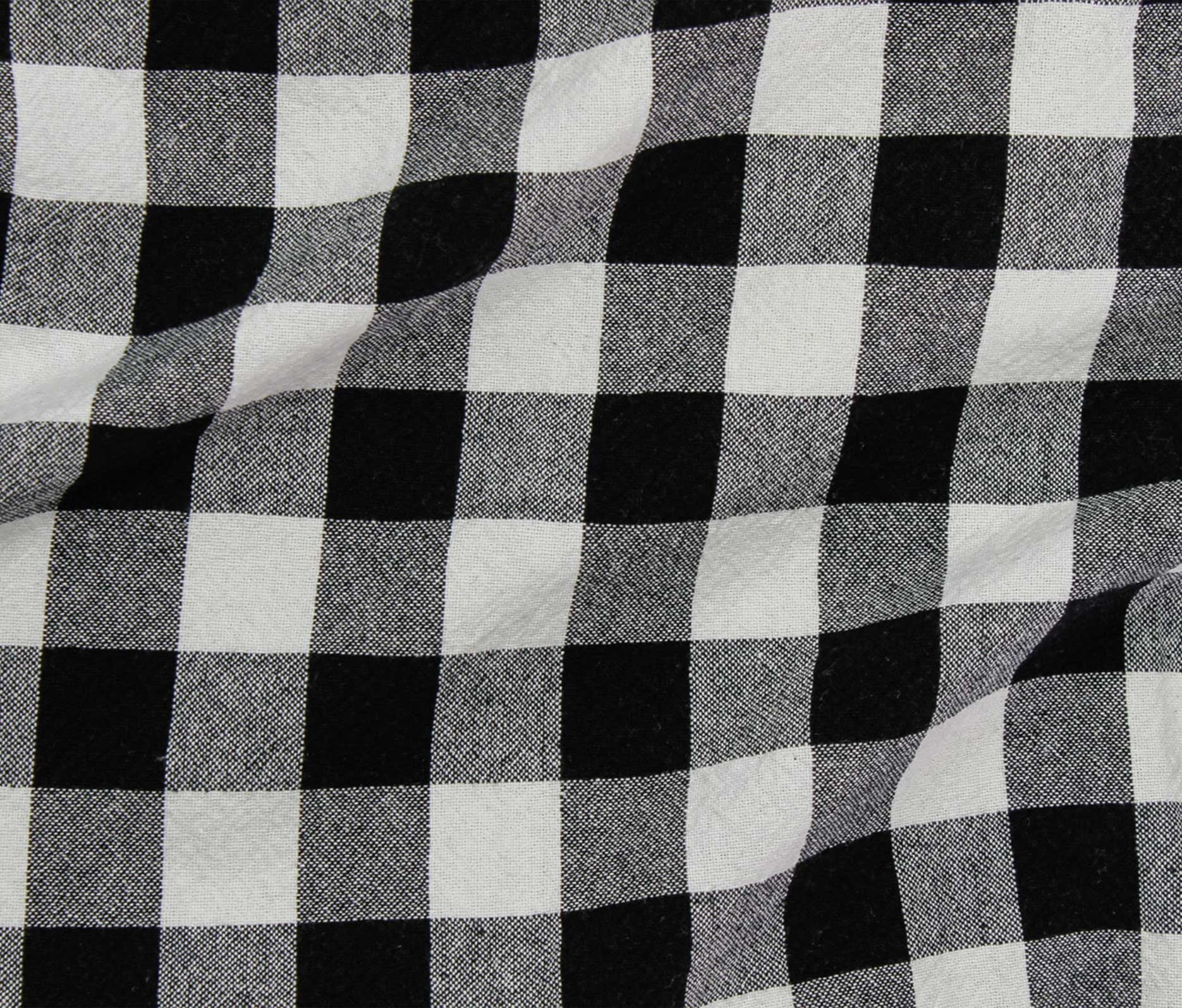 Organic Cotton Checkered - Black - Simplifi Fabric
