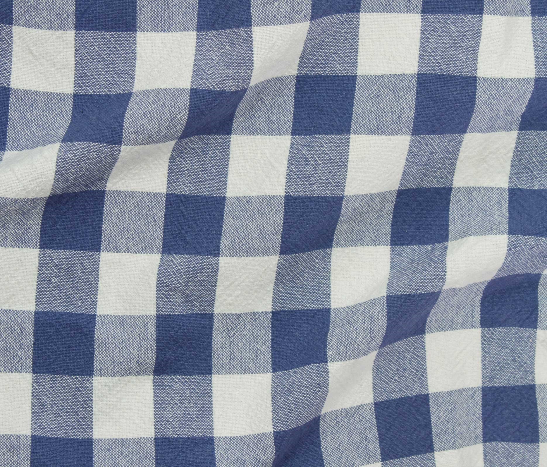 Organic Cotton Checkered - Denim - Simplifi Fabric