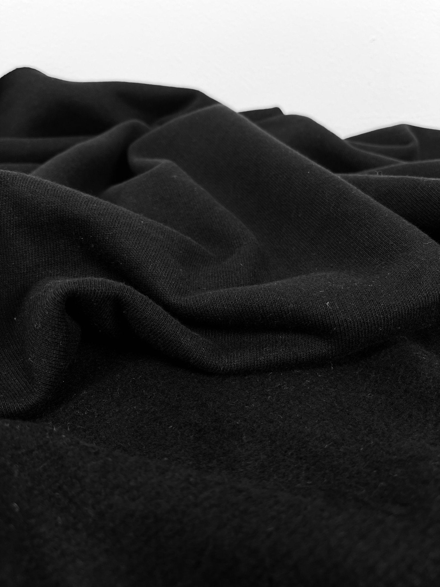 Organic Cotton Fleece 340gsm - Black - Simplifi Fabric