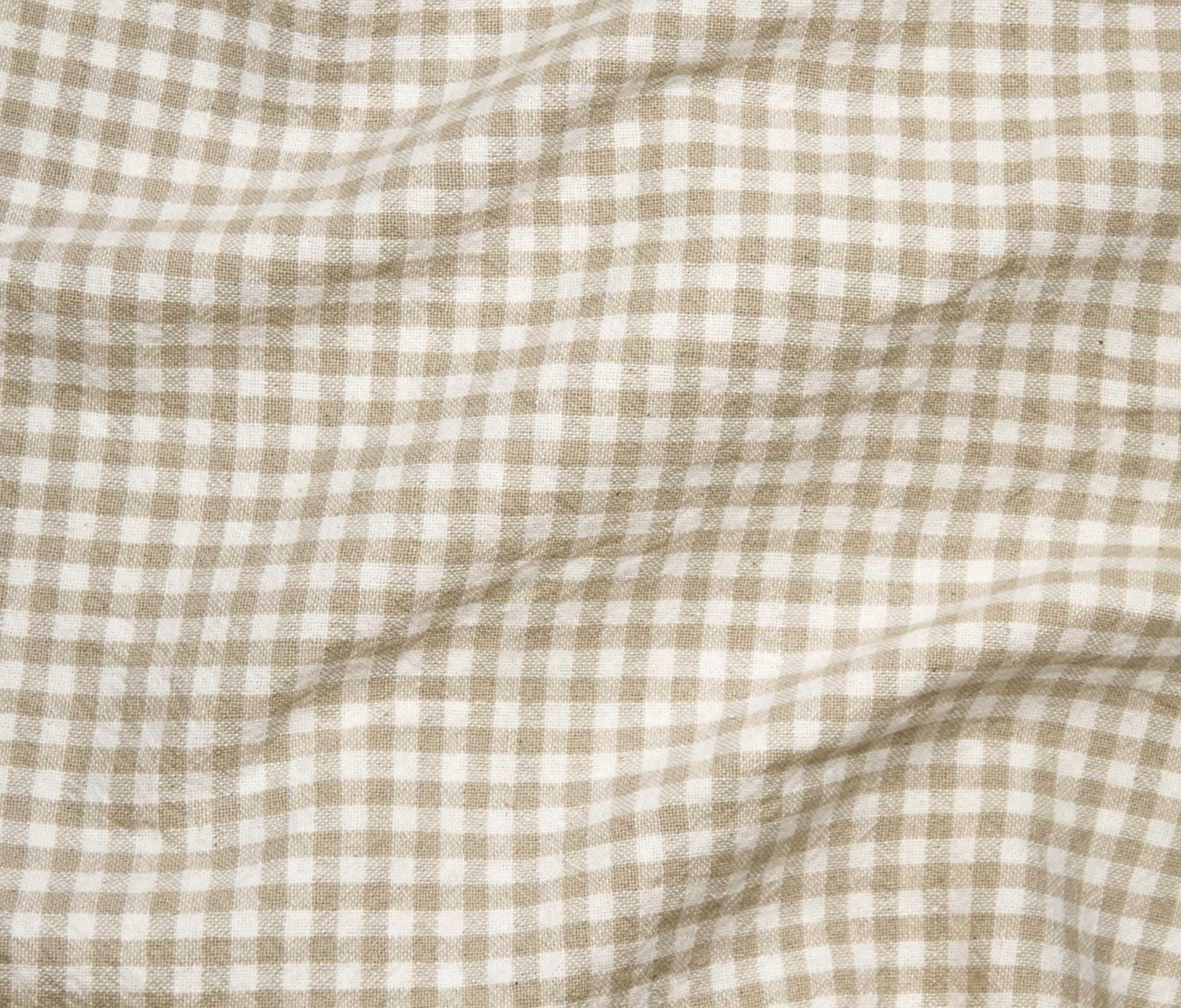 Organic Cotton Gingham - Beige - Simplifi Fabric