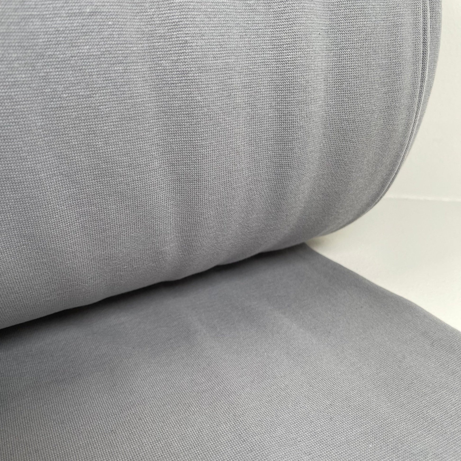 Organic Cotton Spandex Ribbing 280 gsm Wide - Pewter Grey - Simplifi Fabric