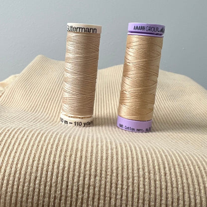 Organic Cotton Spandex Ribbing 360gsm - Almond Buff - Simplifi Fabric