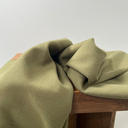 Organic Cotton Spandex Ribbing 360gsm - Capulet Olive - Simplifi Fabric