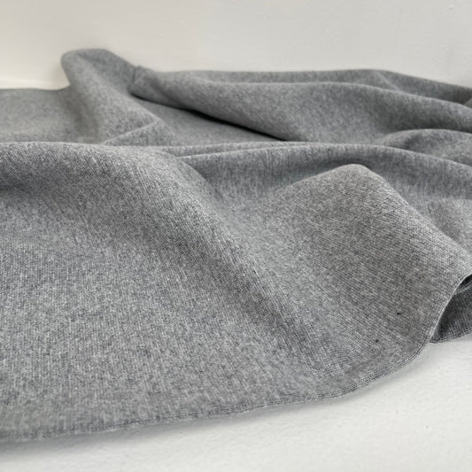 Organic Cotton Spandex Ribbing 380 gsm - Heather Grey - Simplifi Fabric