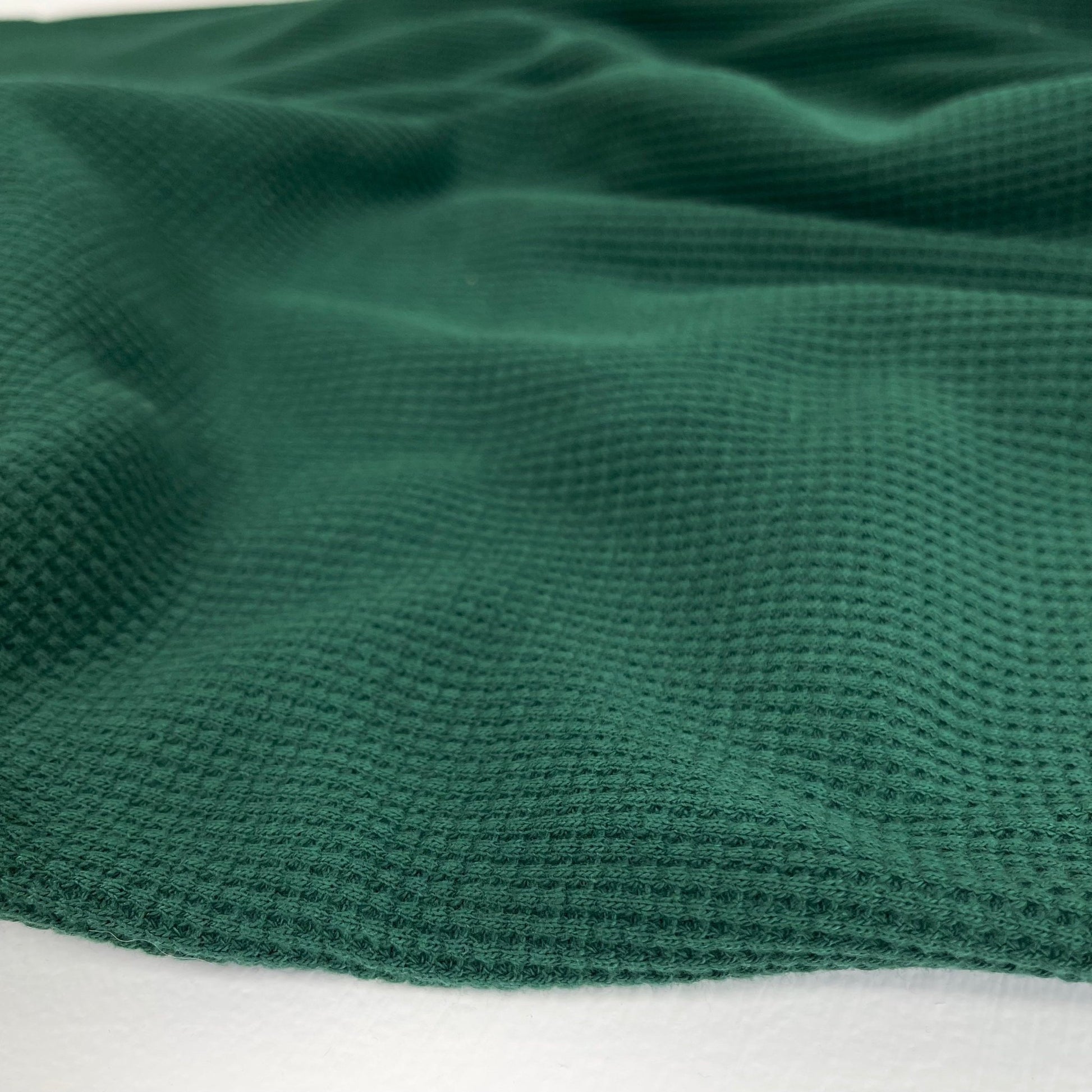 Organic Cotton Waffle / Thermal 250gsm - Emerald Green 9 - Simplifi Fabric