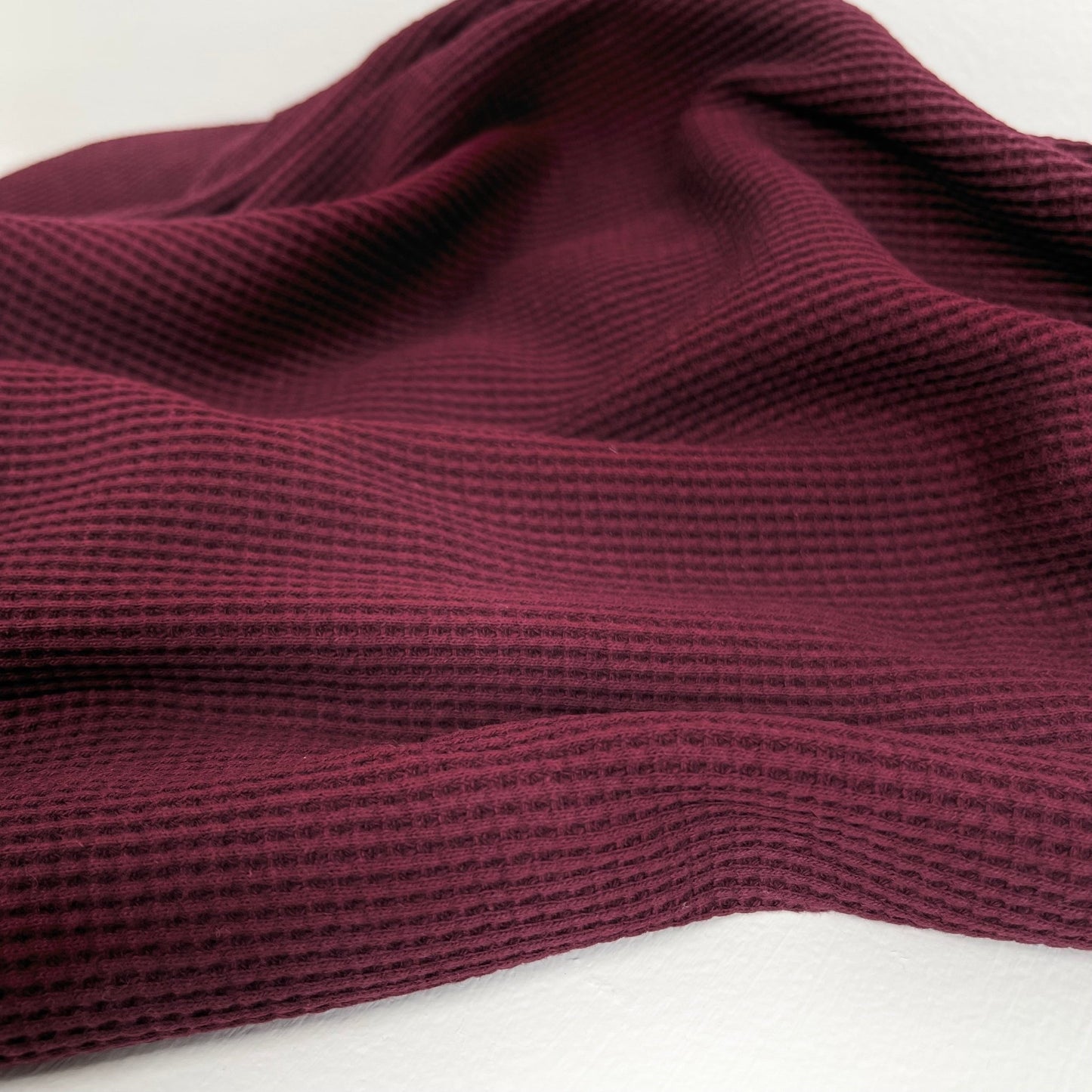 Organic Cotton Waffle / Thermal 250gsm - Wine 8 - Simplifi Fabric