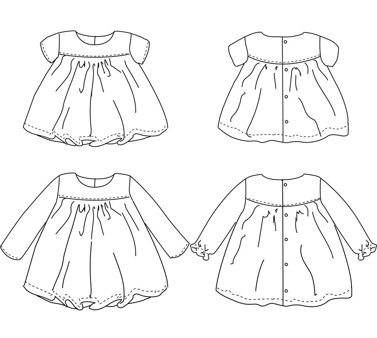 Oslo Blouse & Dress Sewing Pattern - Baby Girl 6M/4Y - Ikatee - Simplifi Fabric