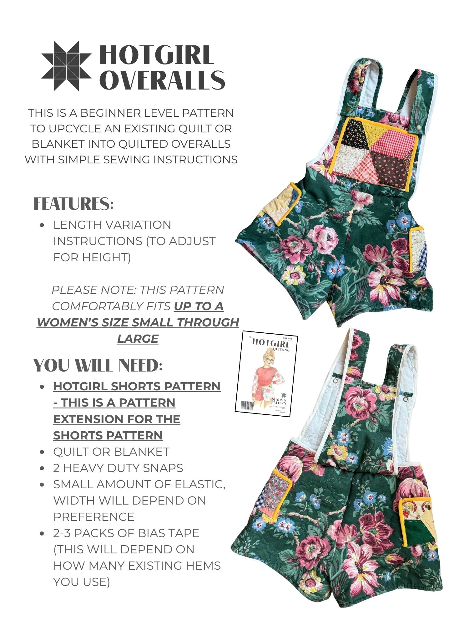 Overalls (Extension) - PDF Pattern - Hot Girl Quilting - Simplifi Fabric