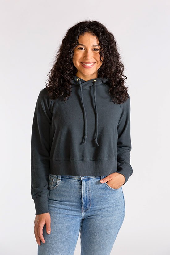 Page Cropped Hooded Sweatshirt Pattern - Chalk + Notch - Simplifi Fabric